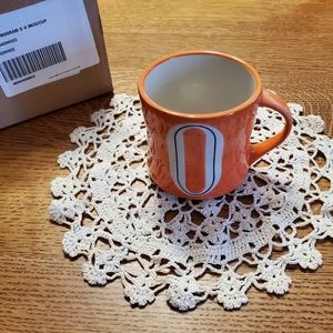 Anthropologie "O" Mia Colorway Monogram Mug - peach